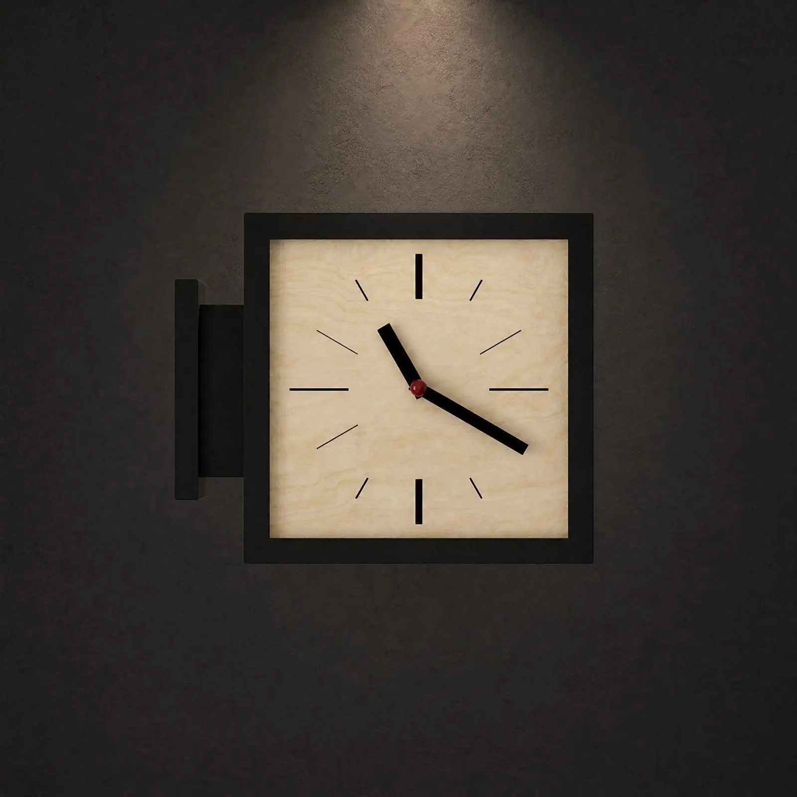 Wooden Double Sided Corner Wall Clock for Living Room Modern Analog Square Design with Acrylic Face