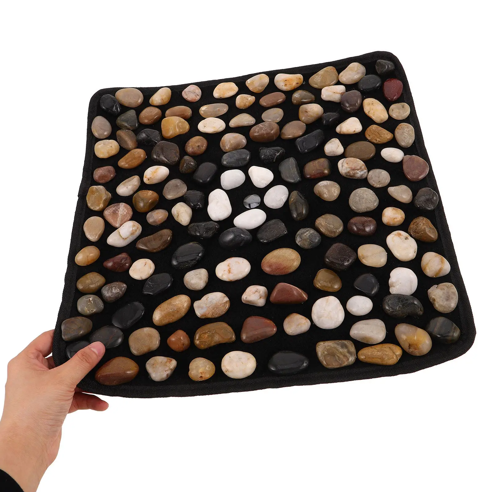 

Non Slip Bath Mat Pebble Stone Bathtub Rug River Rock Texture Massage Shower Floor Mat for Bathroom Spa Cobblestone Design