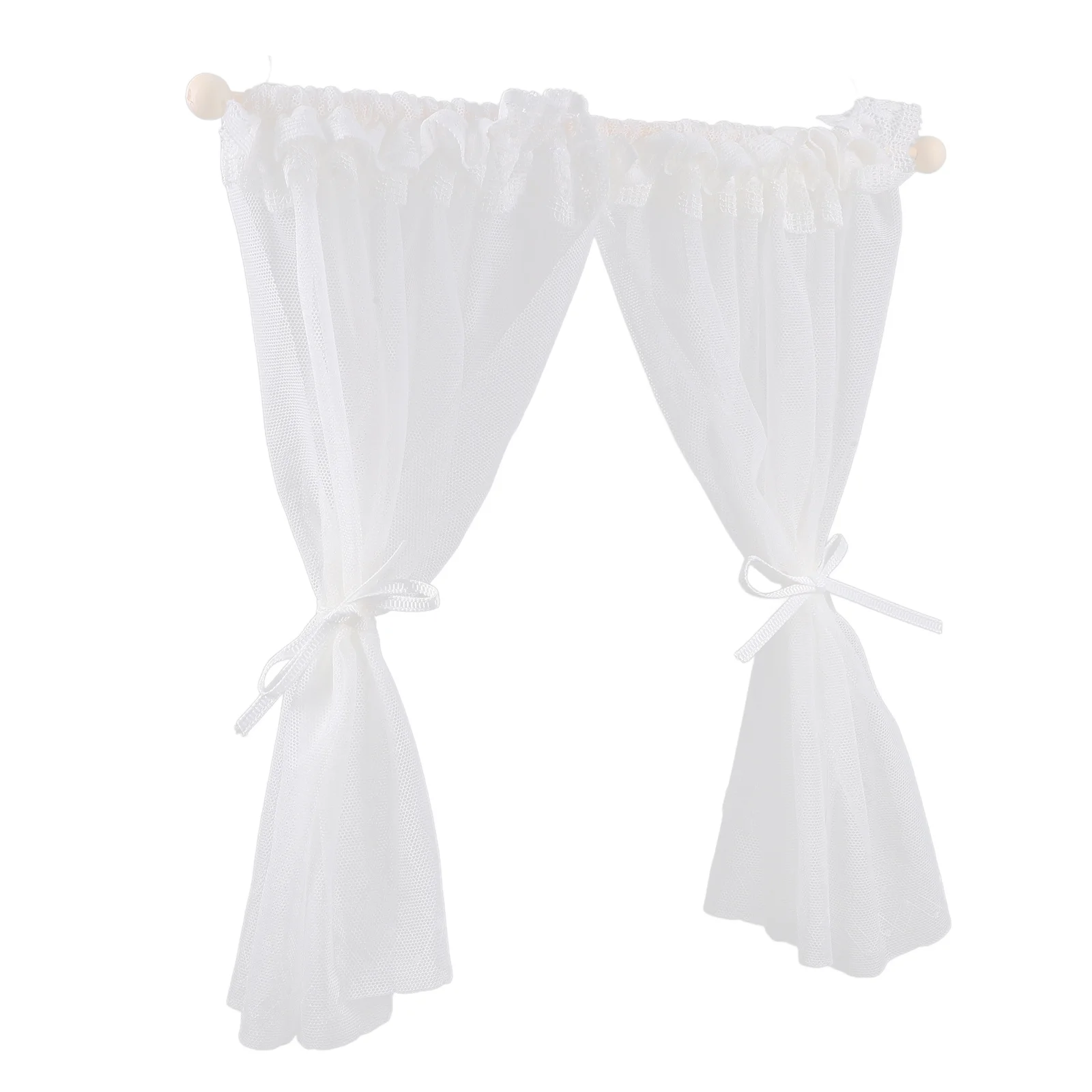

2Pcs Miniature Lace Curtains for Dollhouse Tiny Window Drapes Miniature Furniture Accessory Window Curtain Accessories