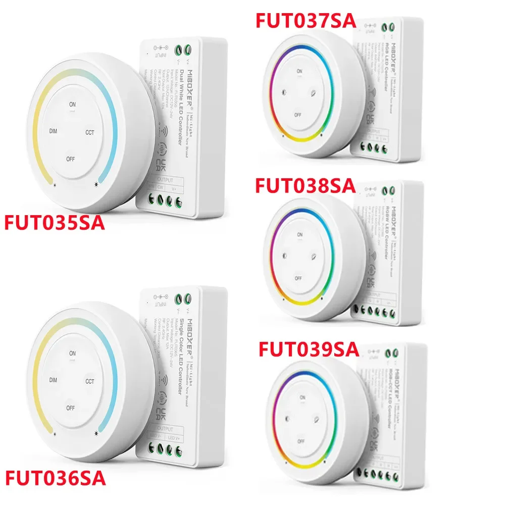MIBOXER 2.4GHz RF wireless remote smartphone APP control Sunrise DC12-24V Dual White/Single Color/RGB/RGBW/RGB+CCT controller