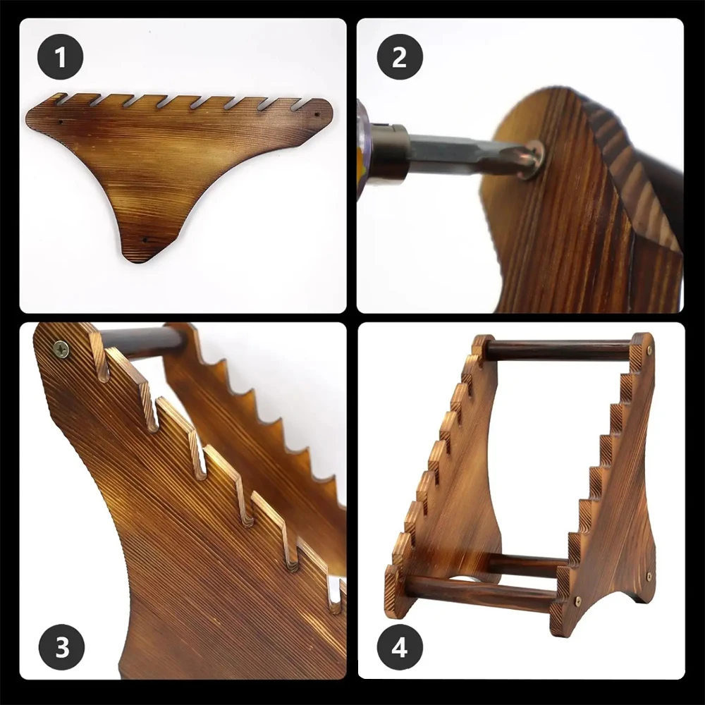 Soporte plegable de madera organizador para cuchillos tácticos - imagen 4