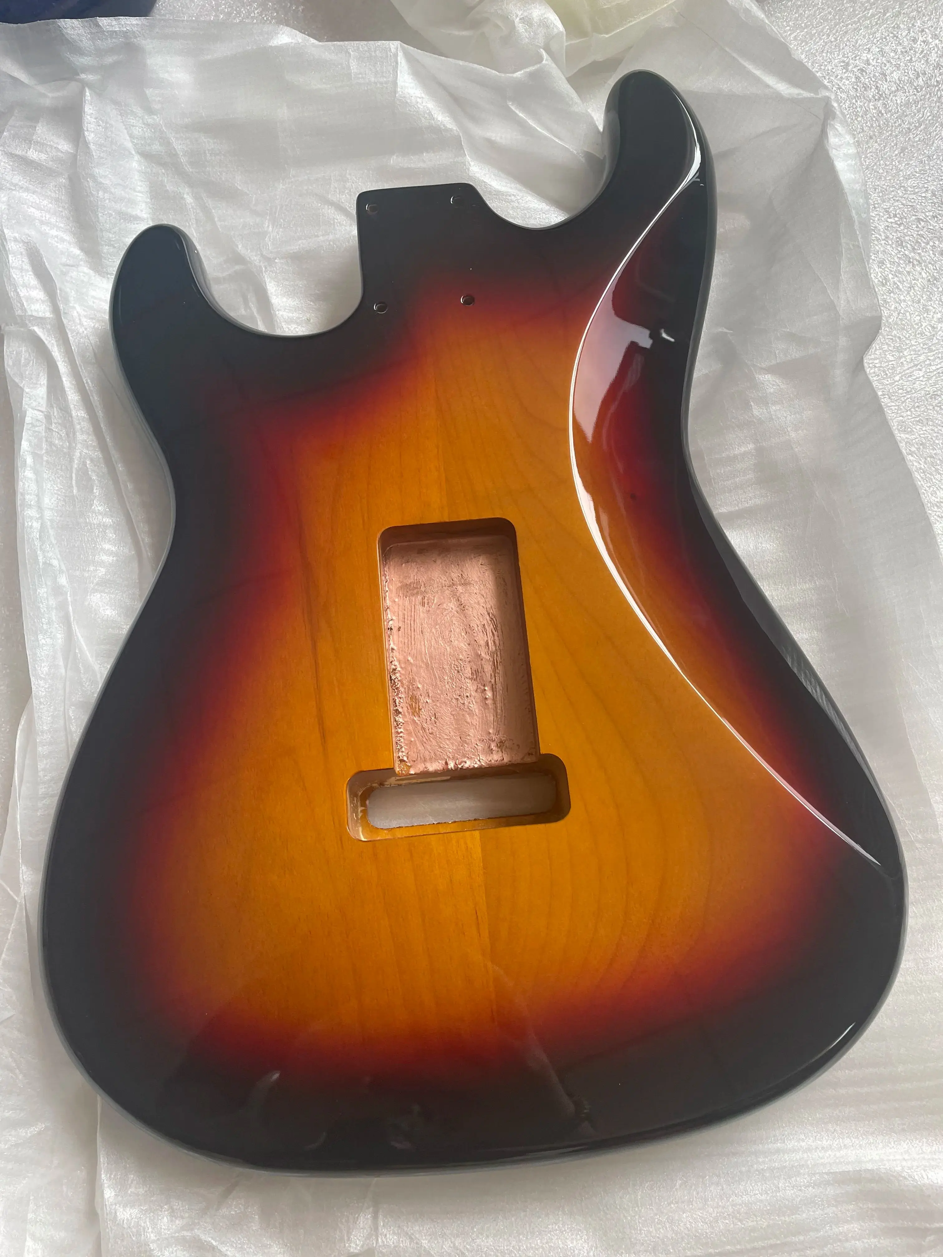 Vintage Sunset Alder Wood Guitar Body,2-1 Piece Unfinished High Gloss Finished for SSS Guitar Kits, Building Parts, High Quality