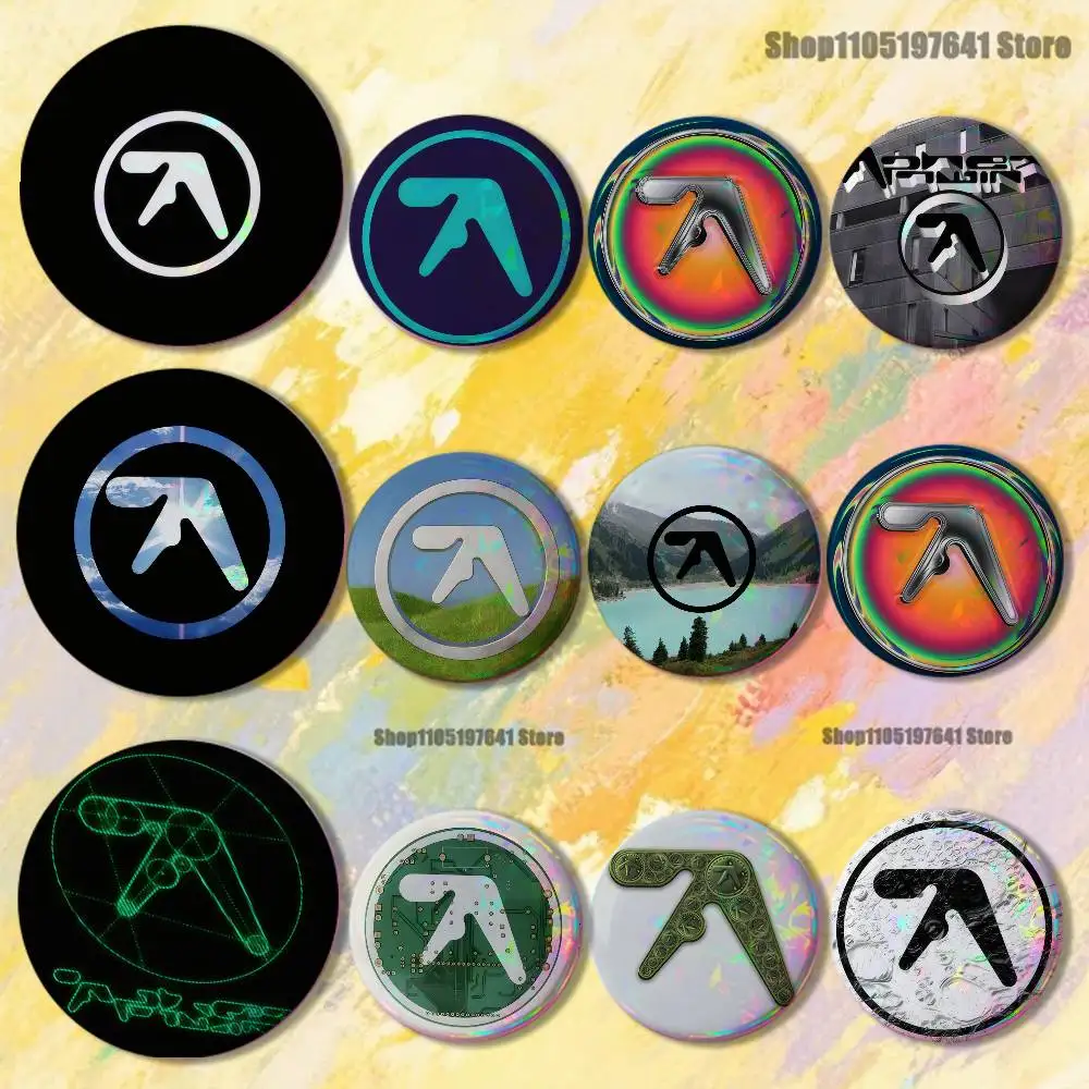 

Logo Art A-Aphex T-TwinS Badges Button Round Creative Pin Brooch Badge Bag Decor Accessories Fans Collect Friends Gifts