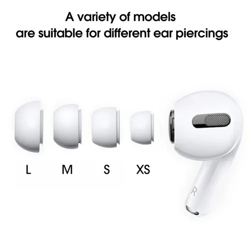 Imagen 2 del producto 8-1 pares de almohadillas de repuesto de silicona para Airpods Pro 1/2, funda protectora para auriculares, cubierta de punta de auricular de silicona suave para AirPods Pro