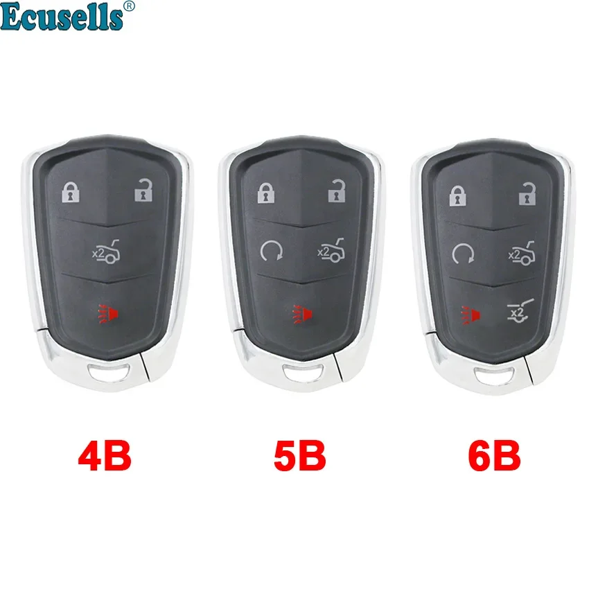 

Replacement 4/5/6 Buttons Smart Remote Control Car Key Shell Case FOB for Cadillac SRX CTS ATS XTS Escalade ESV with Insert Key