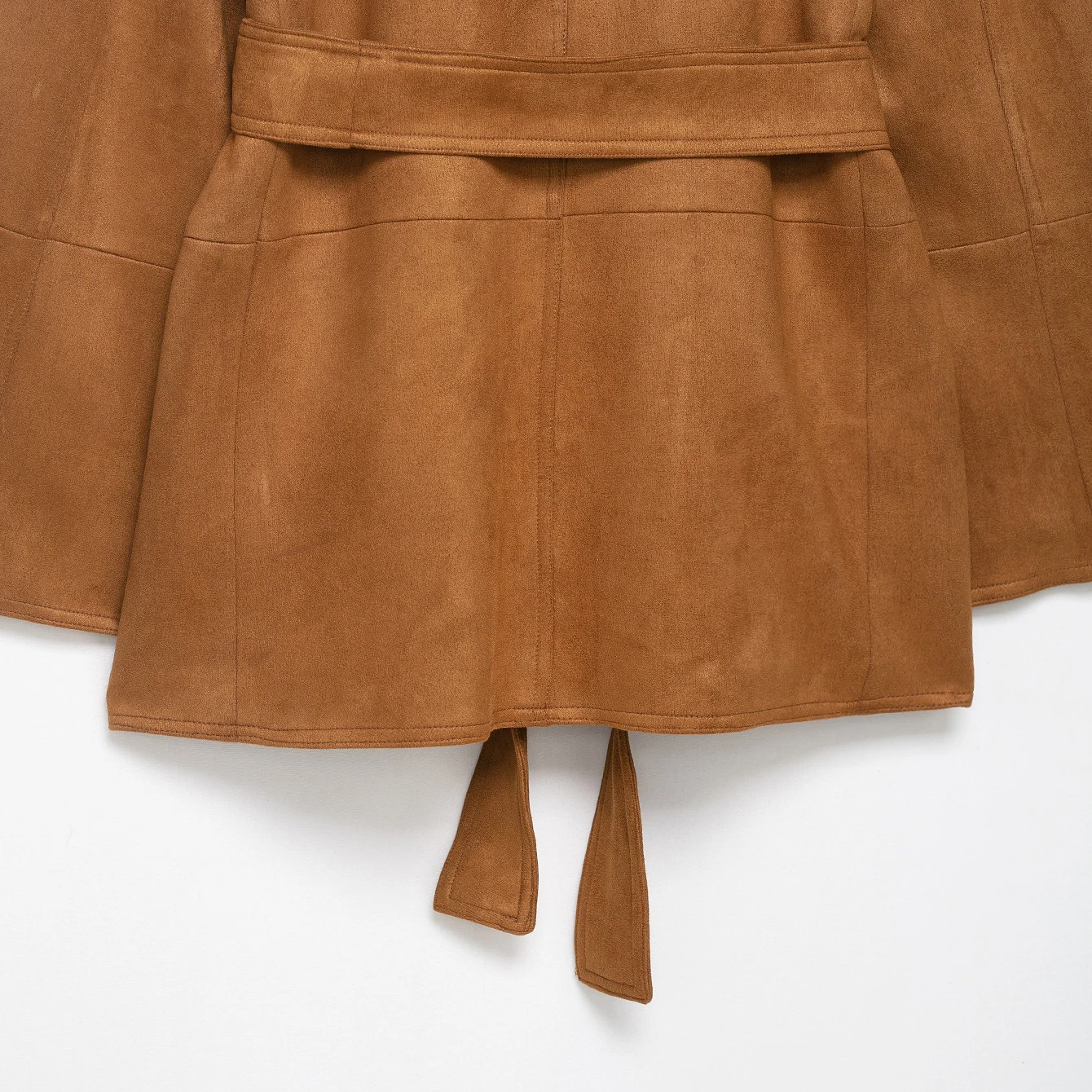 Retro Lace Up Wildleder Blazer Frauen Herbst Langarm Jacke Mode Dame Mantel mit Gürtel Tasche Streetwear Chic Lose Weibliche Anzug