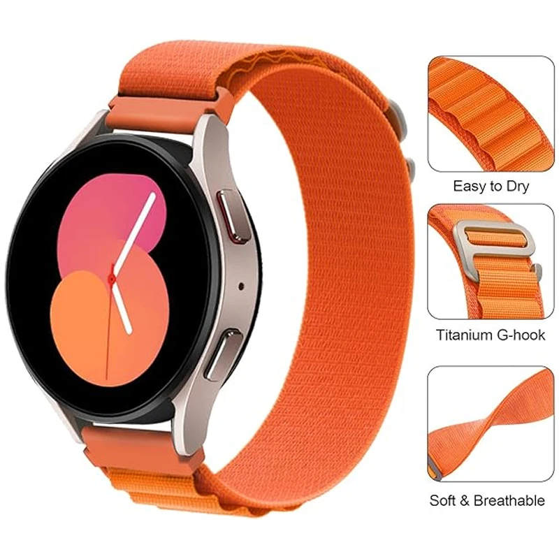 20/22mm Band for Samsung Galaxy watch 7/6/4/5/Pro/classic/gear s3 44mm 40mm Nylon Alpine bracelet correa HUAWEI GT 2e 3 4 Straps