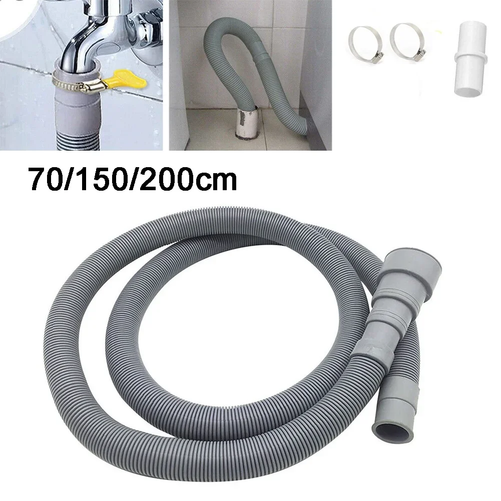 

1pc 0.7/1.5/2.0m Washing Machine Dishwasher Drain Hose Waste Water Expel Soft Tube PP Stretchable Drain Flexible Hose