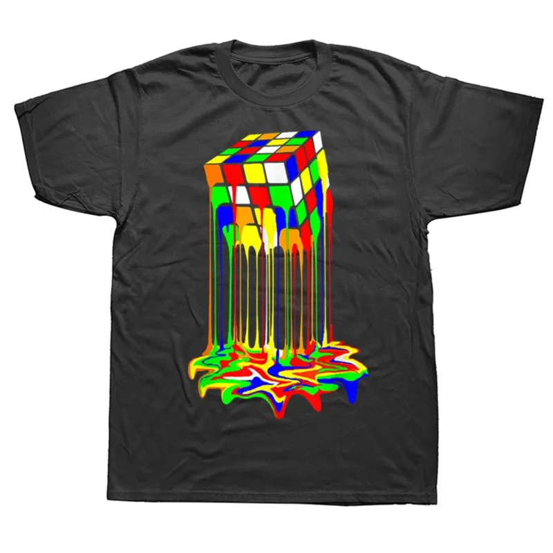 

Funny Awesome Melting Rubik Rubix Rubics Cube T Shirts Graphic Streetwear Short Sleeve Birthday Gifts Summer Style T-shirt