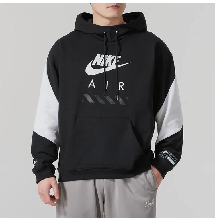 Nike Original Spring New Herren-Sport-Hoodie mit Spleißmuster, locker geschnitten, HJ0274-010 – Detail 2