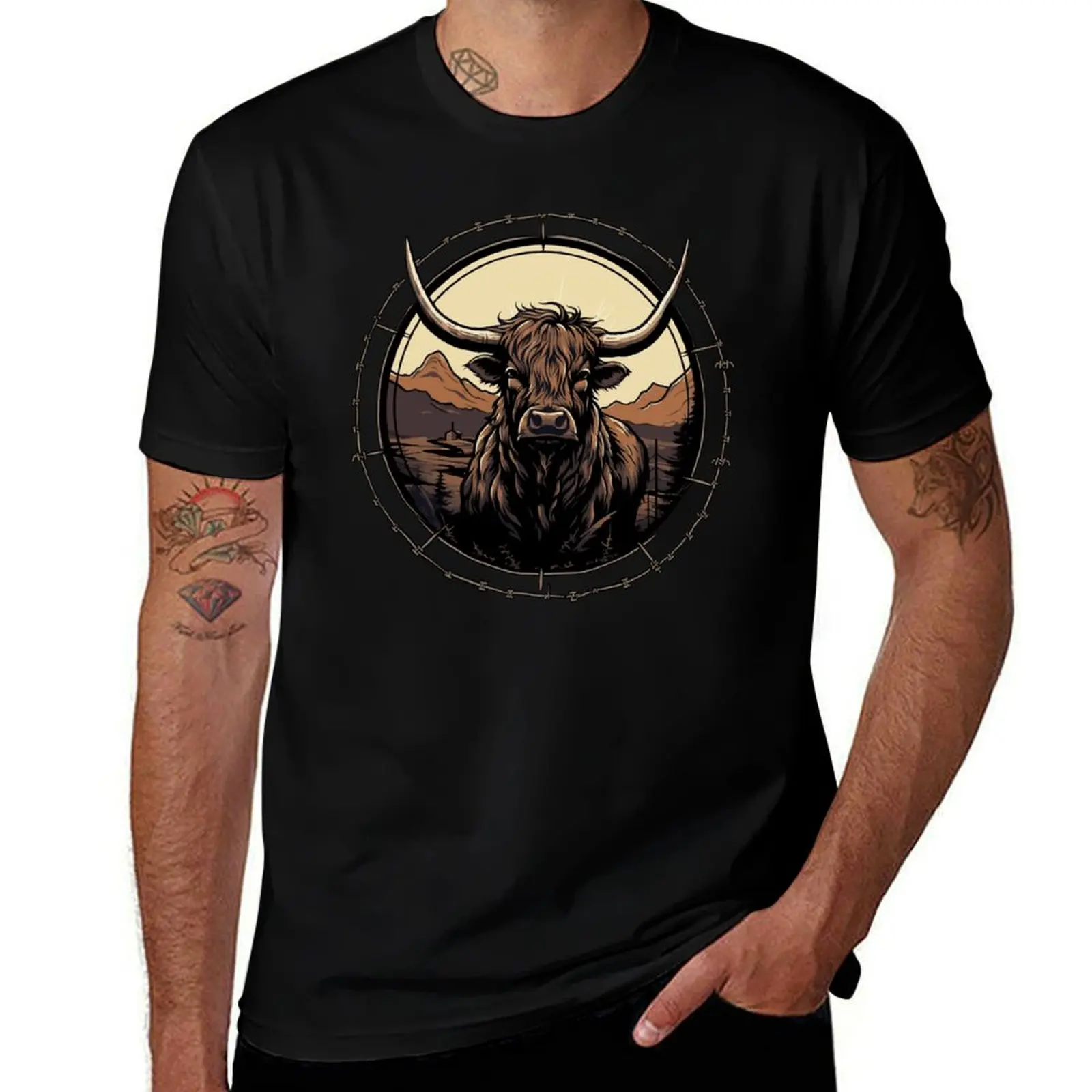 

Scottish highland cattle T-Shirt man t shirts graphic anime tshirt man t shirt luxury T-shirt