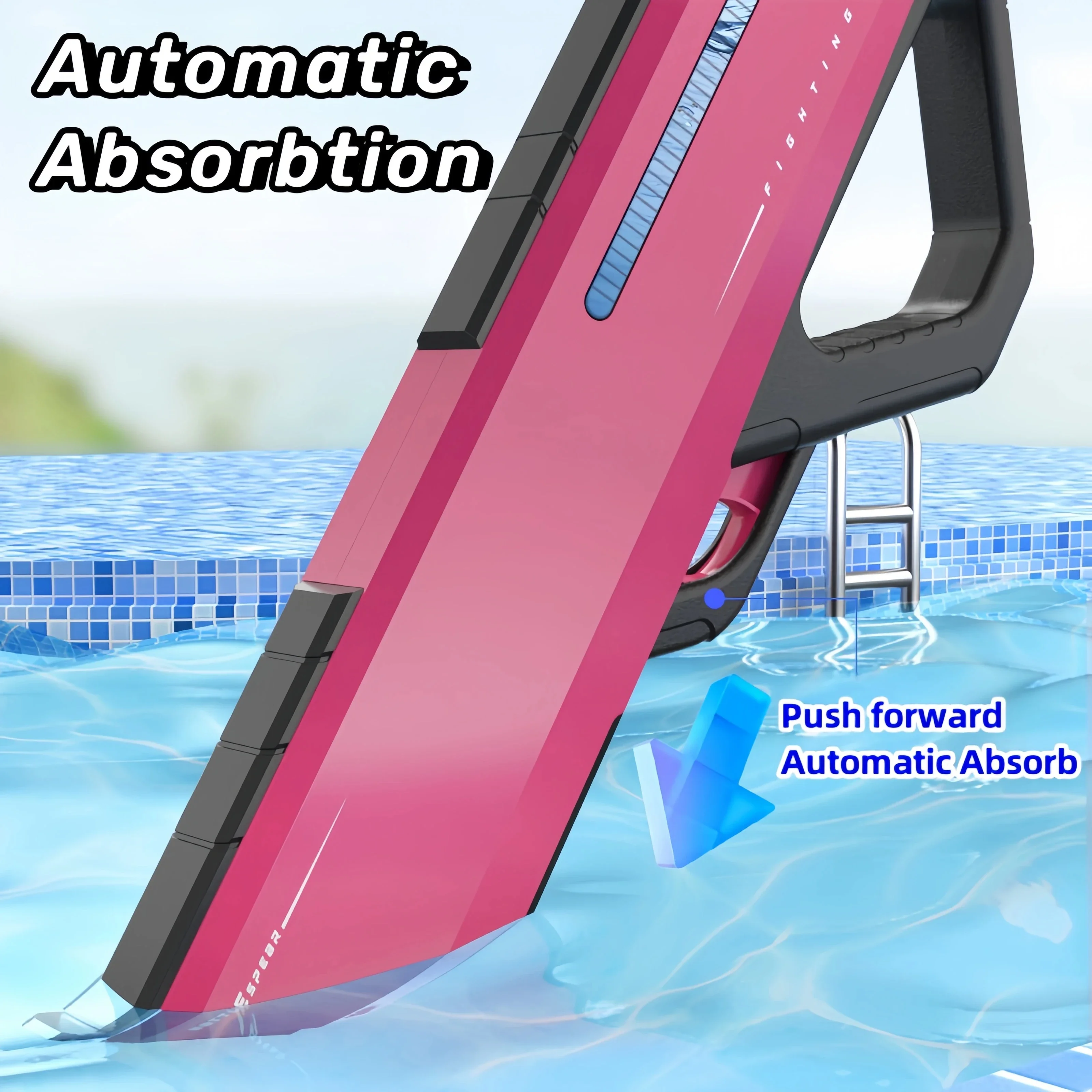 Korea Electric Water Gun Toys Continuous Squirt Automatic Big Capacity Shooting Blaster Pistol Summer Outdoor Toys For Kids