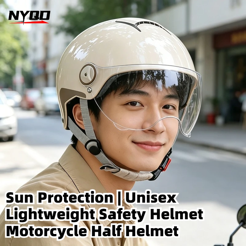 

3C Certified Half Helmet for E-Scooter/Motorcycle, Unisex All-Season Sun Protection Safety Cap capacete de moto casco de moto