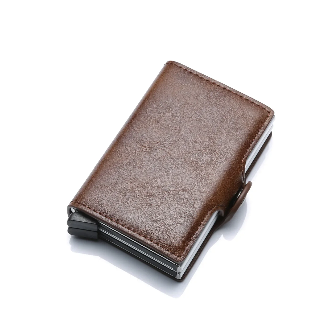 Rfid Heren Kaartportefeuilles Koolstofvezel Slanke Mini Portemonnee 14-kaarthouders Kleine Geldzak Mannelijke Portemonnees - afbeelding 1