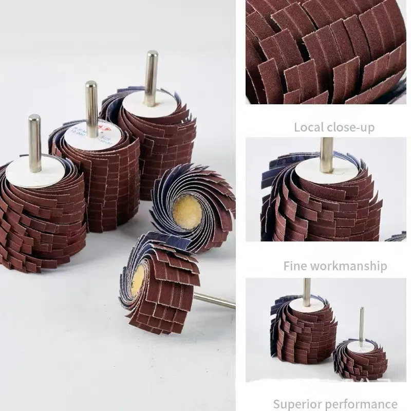 1 piece 35*50*6mm Mounted Abrasive Sanding Cloth Wire Striping Grinding Wheel for Curved Surface Wood Carving Polishing