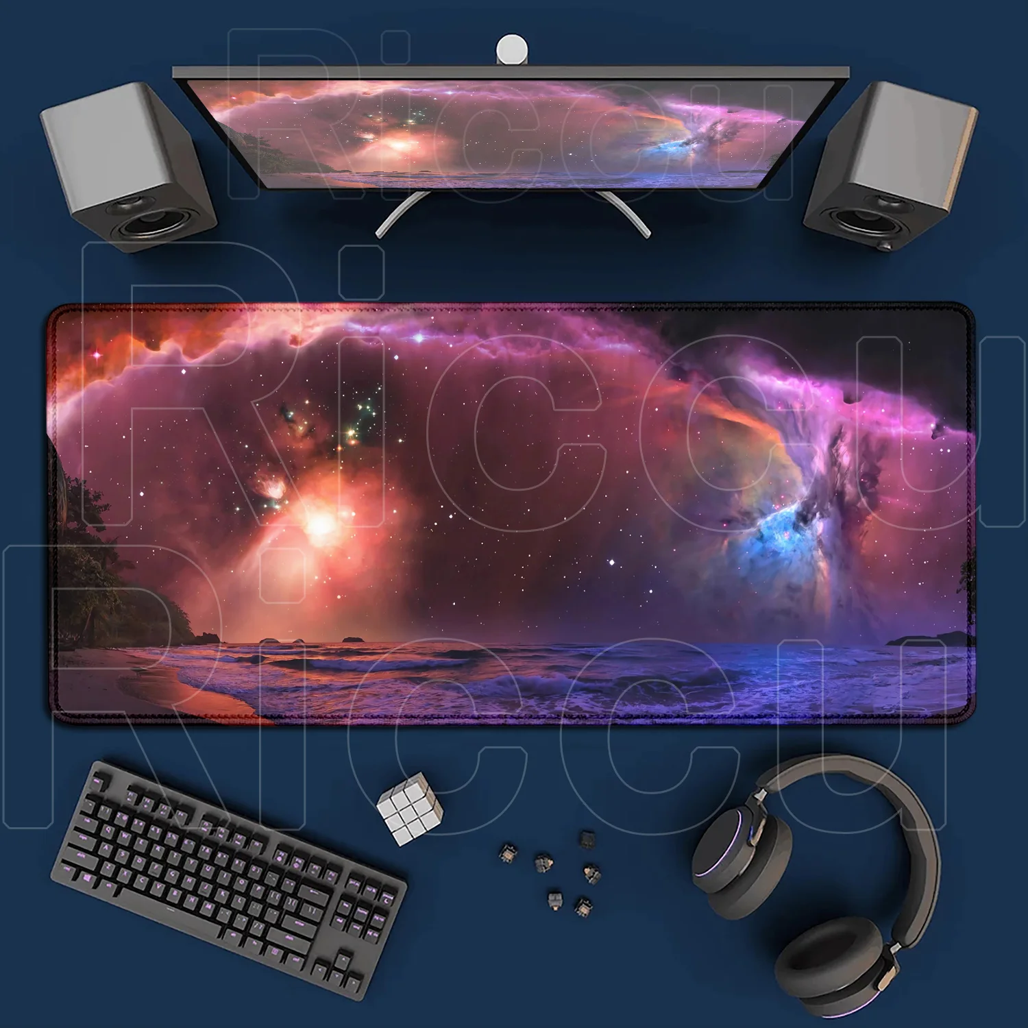 HD Printing Universe Gaming Mousepad Space Mouse Mats Non-slip Rubber Large Gamer Mousepads XXL