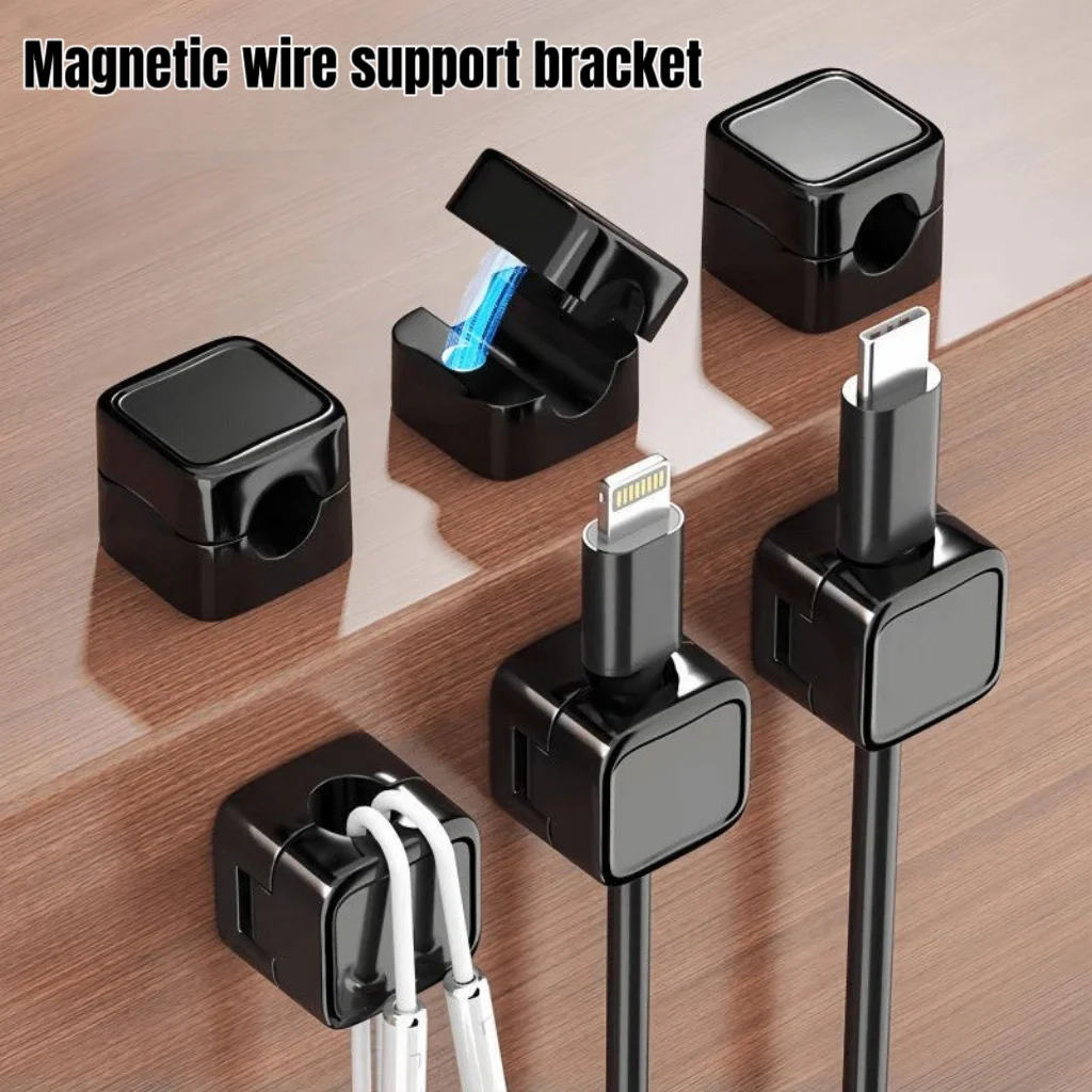 

Магнитный органайзер для кабелей, 2/4/8 штук, зажим для проводов, самоклеящийся, для организации мобильных кабелей, регулируемый настенный зажим для кабелей.
