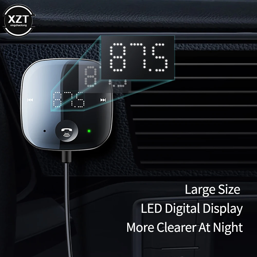 2022 XZT Bluetooth přijímač FM modulátor auto adaptér rádiový vysílač Bluetooth 5.0 bezdrátový aux audio FM rádiový vysílač handsfree souprava