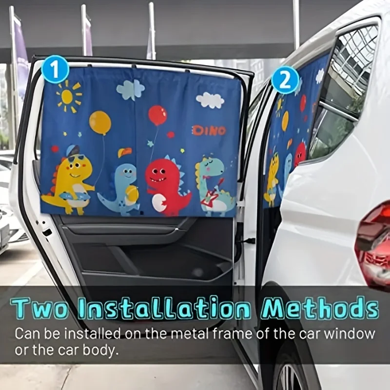 

1 шт. утолщенная автомобильная занавеска, магнитная теплоизоляционная занавеска, двухсторонняя солнцезащитная штора с милым мультяшным принтом на боковое окно