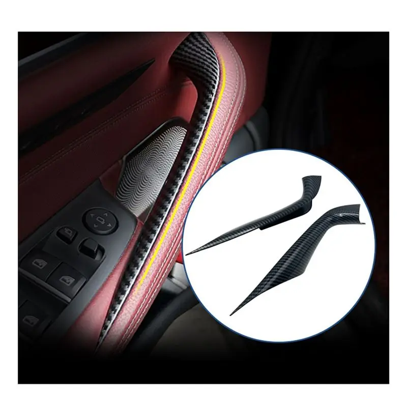 2Pcs Beige Door Pull Handle Door Handle Cover For BMW 5 Series 2018-2023 525I 528I Driver And Passenger Side