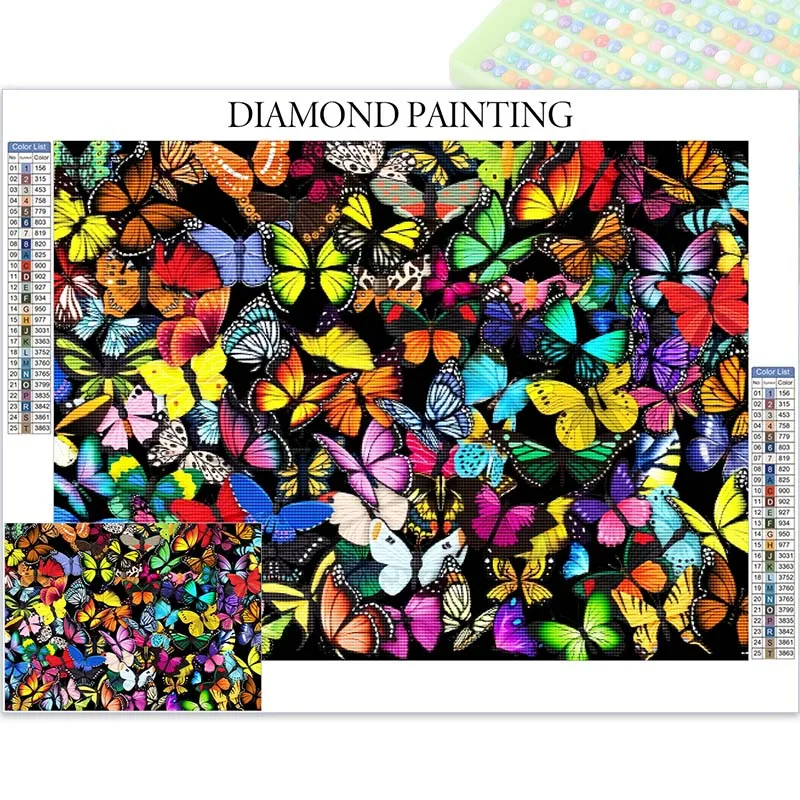 

New Diamond Paintings 2025 Colorful Butterflies Flying Full Diamond Embroidery Cross Stitch Productos Arts And Crafts Adults