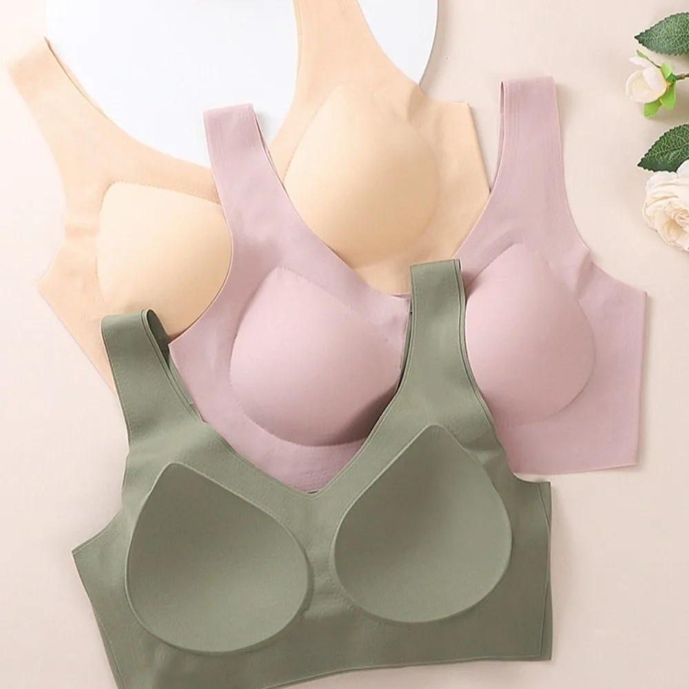Sweet Close-fitting Seamless Bra Shockproof Lingerie Deep V Brassiere Beautiful Back Anti-sagging Wireless Bra Yoga