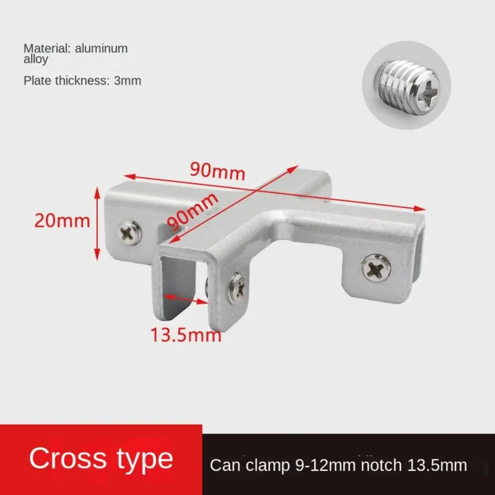 New Aluminum Alloy Angle Corner Code T-cross Reinforcement Fixing Clip Rustproof Hardware Glass Clip Glass
