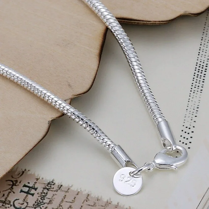 Feine edle 925 Sterling Silber 3 MM Schlangenkette Armbänder Fabrik Mode Hot Top Qualität Schmuck Charme Nette Frauen Dame hochzeit