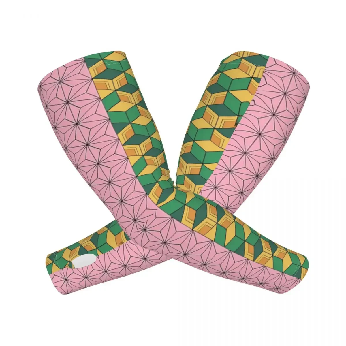 Cooling Kimetsu No Yaiba Arm Sleeves Women Men Pattern Nezuko Kamado x Tomioka Giyuu Haori Athletic Sports Tattoo Cover Up