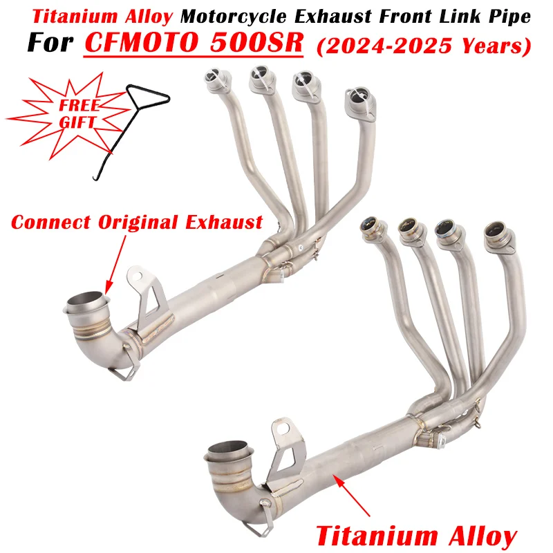 

Slip On For CFMOTO 500SR 500 SR 2024 2025 Motorycle Exhaust Escape System Modified Muffler Titanium Alloy Front Link Pipe
