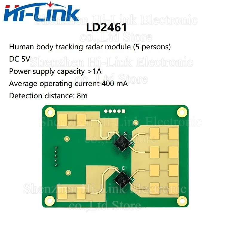 스마트 홈 인간 존재 거리 추적 센서 모션 모듈, 스마트 홈용 HLK-LD2461, 24G 2T4R LD2461, 5 개 무료 배송 