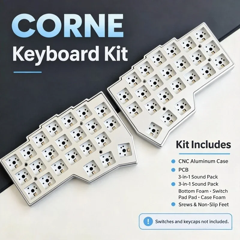 CORNE V4.1 Wired Split Keyboard Kit Custom CNC Aluminum Alloy Anodizing Shell Hotswap RGB Separate Keyboard Accessories DIY VIAL
