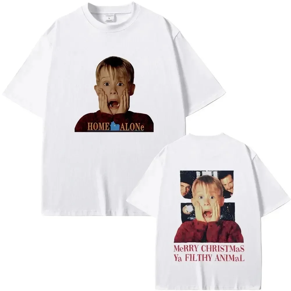 Movie Home Alone Christmas Ya Filthy Animal T-shirt Macauly Culkin Graphic T Shirts Men Women's Classic Fashion Vintage Tshirt