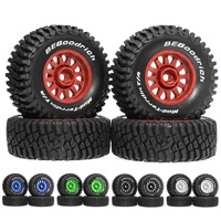 4pcs 70mm Rubber Wheel Rim Tire Tyre For 1/14 MJX HYPER GO 14301 14302 14303 14304 14211 JJRC 1/16 Q130 RC Car Upgrade Parts