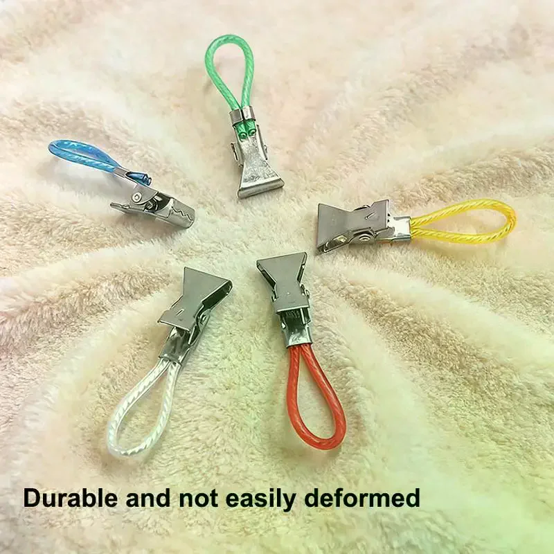 Colorful Rope Towel Clips Stainless Steel Hooks Clips Multi-function TeaTowel ShowerCurtain Clips ForLivingRoom Kitchen Bathroom