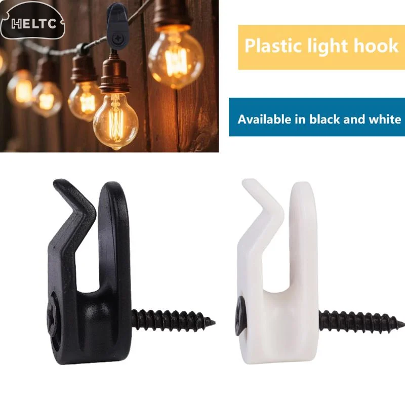 20Pc Plastic Outdoor String Lights Clips Screw-in Plastic Hangers Lights Hanger Hooks For Plant Baskets String Lights Decoration