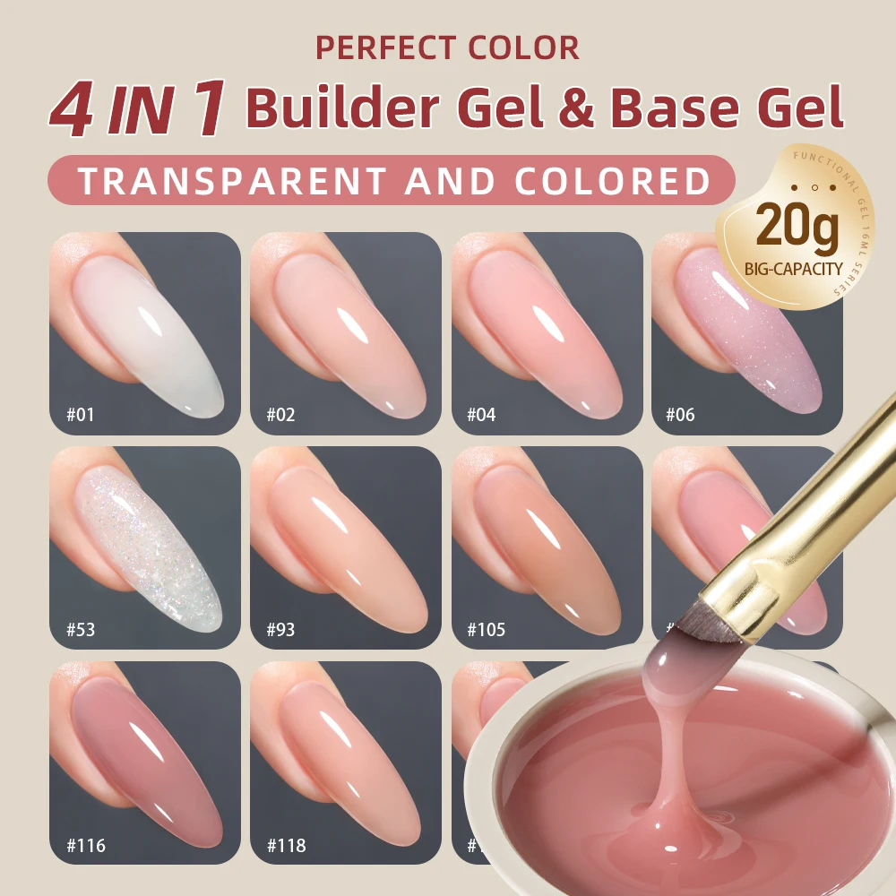 

Гель для наращивания ногтей PERFECT COLOR 20г, 4-в-1, набор из 12 цветов, гель-лак нюдовый розовый, для самостоятельного наращивания в салоне и дома, УФ-гель
