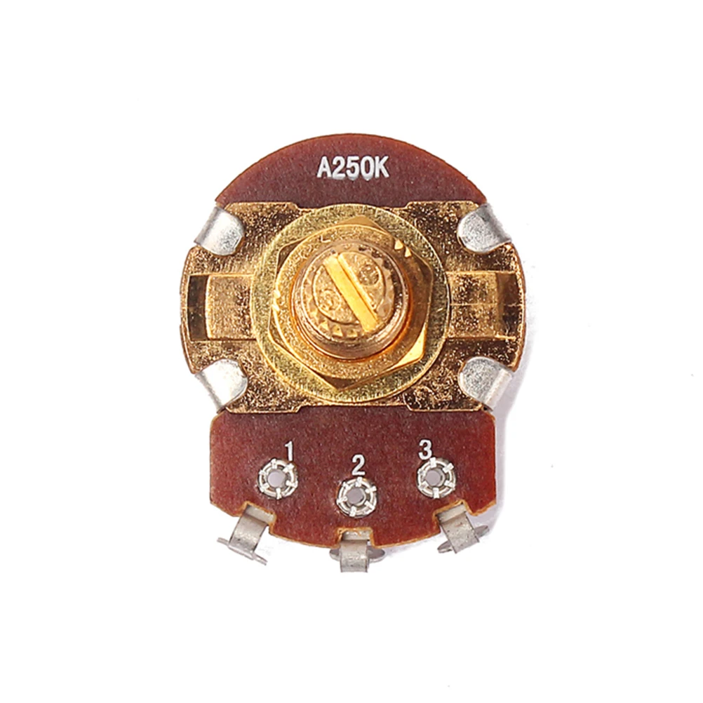 

Guitar Potentiometer Gold A250k Audio Split Shaft Coarse Knurling Volume Tone Control for Electric Guitar Replacement Upgrade