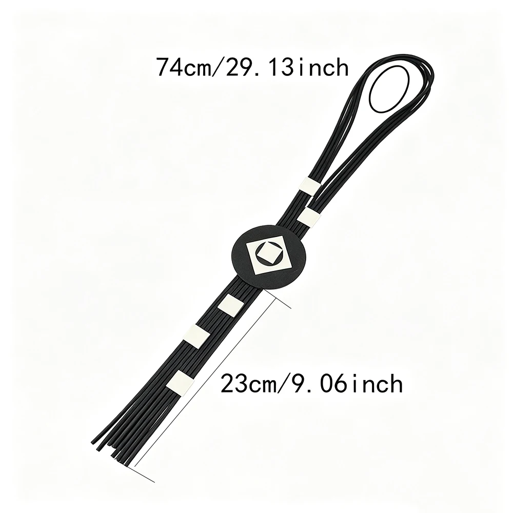 UKEBAY Damen-Halskette mit geometrischem Anhänger, Gummi-Halskette, lange Statement-Quaste, Boho-Schmuck, schwarz, modisches Geschenk, Halskette für den täglichen Gebrauch – Detail 5