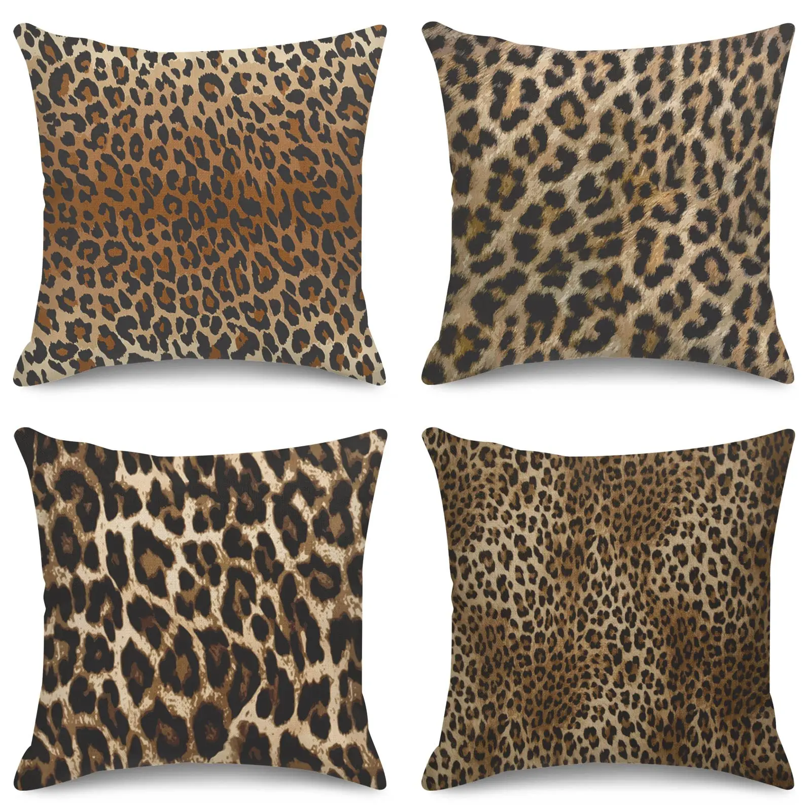 Home Decor Wild Leopard Print Cushion Covers for Home Pattern Cushion Cover Suitable for Sofa Bedroom Car Pillow Cover