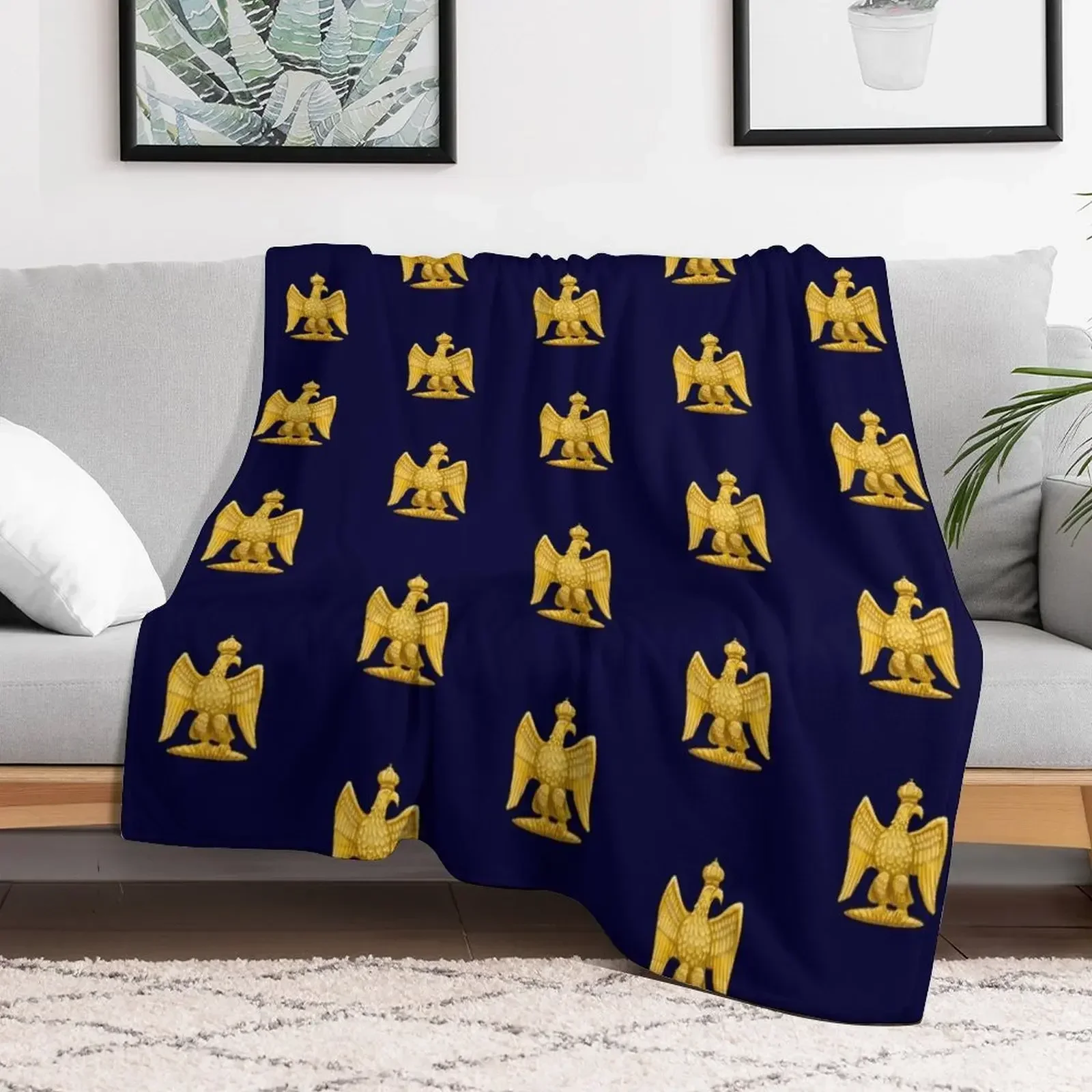 

Napoleonic Imperial Eagle: blue Throw Blanket Decorative Sofa Sleeping Bag Blankets Sofas for sofa Flannels Polar Blankets