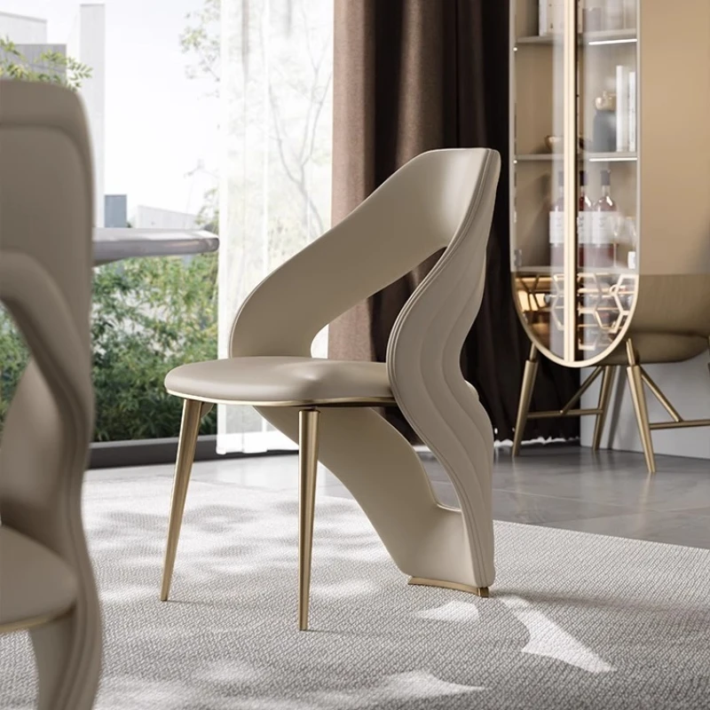 Dressing Throne Dining Chairs Mobile Luxury Hotel Leather Dining Chairs Wedding Ergonomic Sillas Para Comedor Trendy Furniture