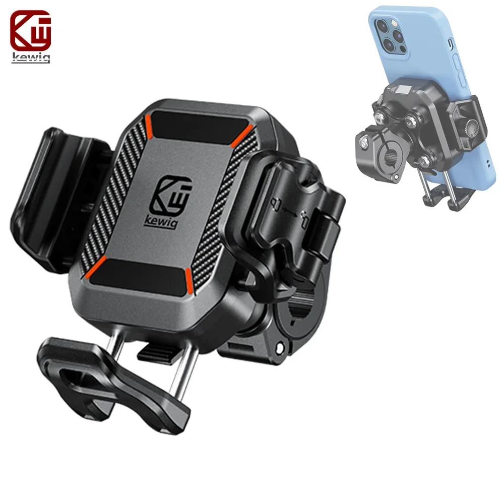 2024 Mini Motorcycle Phone Holder Mount with Vibration Dampener Anti-Theft Handlebar 1s Lock Release Holder for Bike Scooter ATV