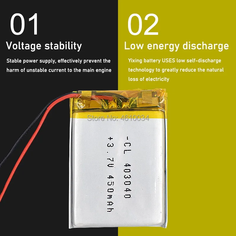 بوليمر بطارية 450mah 3.7V 403040 Li-Po بطارية قابلة للشحن MP3 مكبرات الصوت ل DVD لتحديد المواقع MP4 ساعة ذكية هاتف محمول