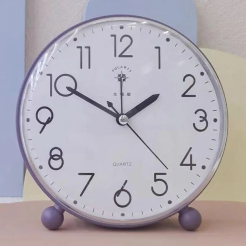 Round And Square Silent Alarm Clock - Elderly And Student Large-font Pointer Clock - Children's Bedroom Desktop Bedside Clock