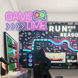 Game Time Neon Sign LED Light Man Cave Gaming Decoration Neon Lights for Wall Art Gamer Gifts Business Neon Usb Lighting Lamp