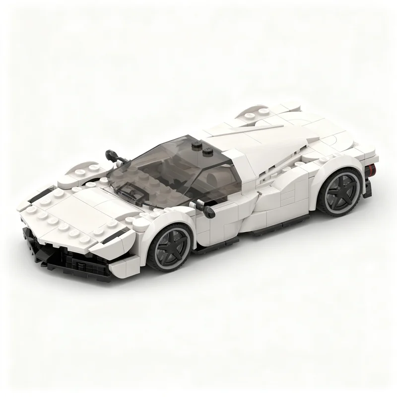 

229PCS MOC City Champions Super Car 8 Whitehypermrcar2 Model Technology DIY Assembly Building Blocks Display Birthday Gift Home