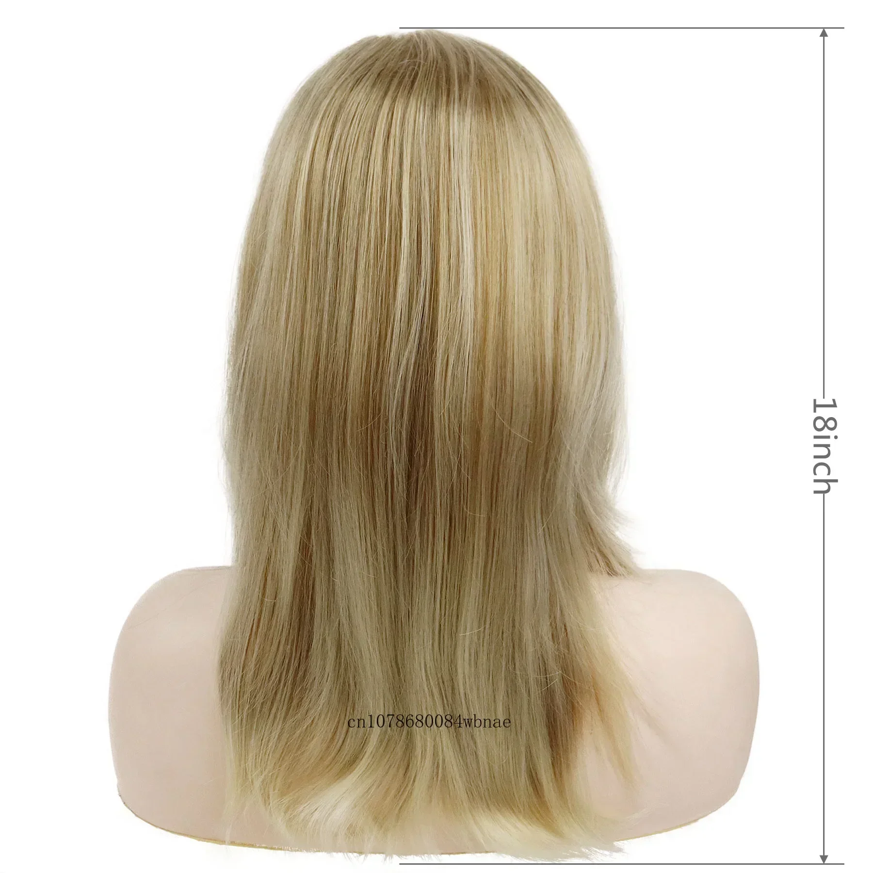 ブロンド人工毛ミディアム肩の長さのストレートウィッグクラシックゴールドウィッグ女性用耐熱デイリーパーティーコスプレ衣装