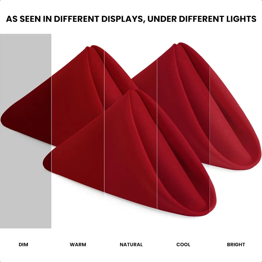 Tovaglioli di stoffa rossa Confezione da 12 tovaglioli ideali da 20x20 pollici per feste, matrimoni e cene al pranzo