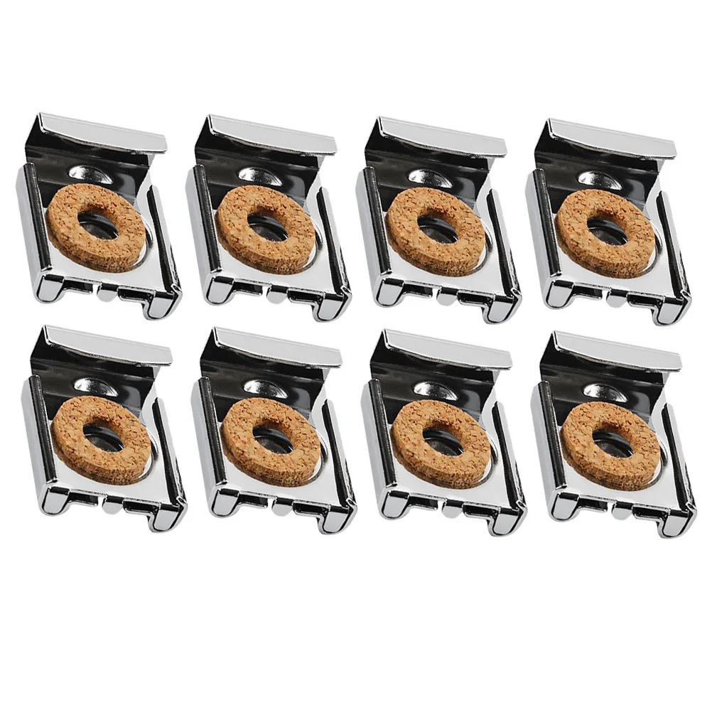 

8pcs Glass Fixing Clips Frameless Mirror Wall Mount Support Bracket Anti-Collision Cork For Home Hotel Loaded Mirror
